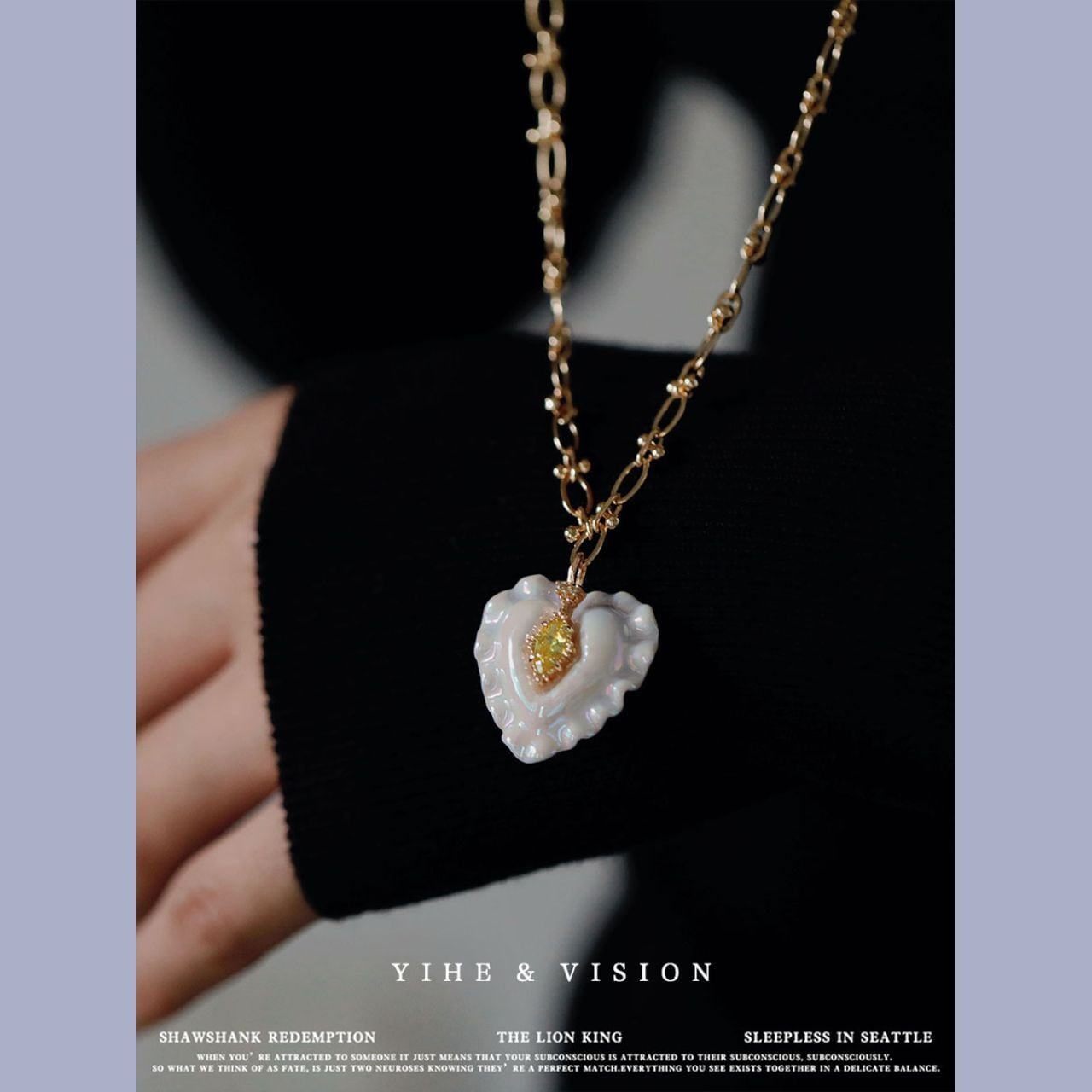 カラージルコンが眠るハートピローネックレス E00051 | EMMA GRAND