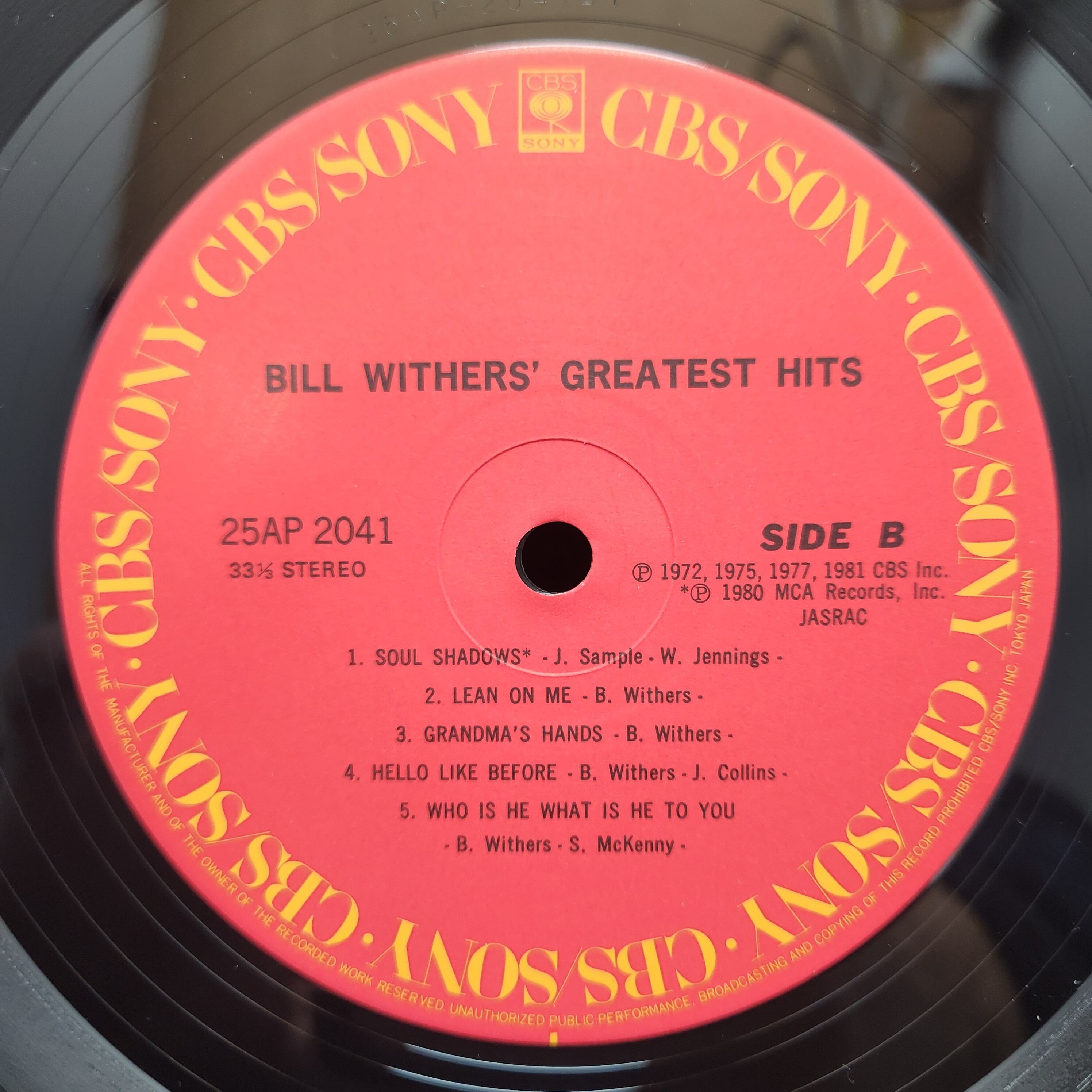 Bill Withers / Bill Withers' Greatest Hits [25AP 2041] - 画像4