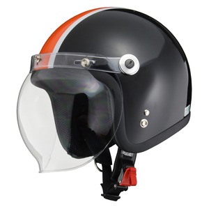 【公式】BARTON BC-10　ジェットヘルメット　ブラック×オレンジ