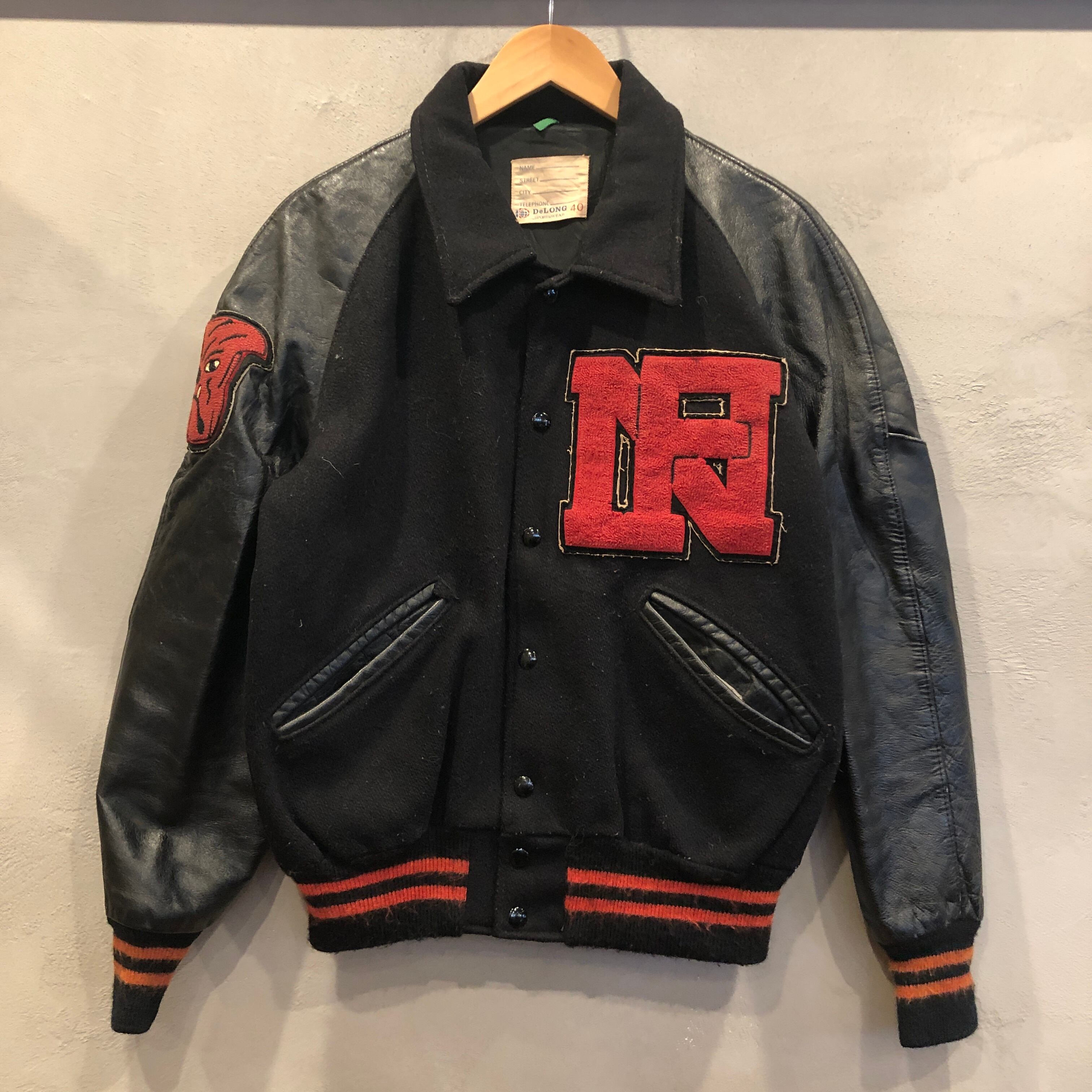 ⊕1970'S DeLONG WOOL×LEATHER STADIUM JACKET | safarionline