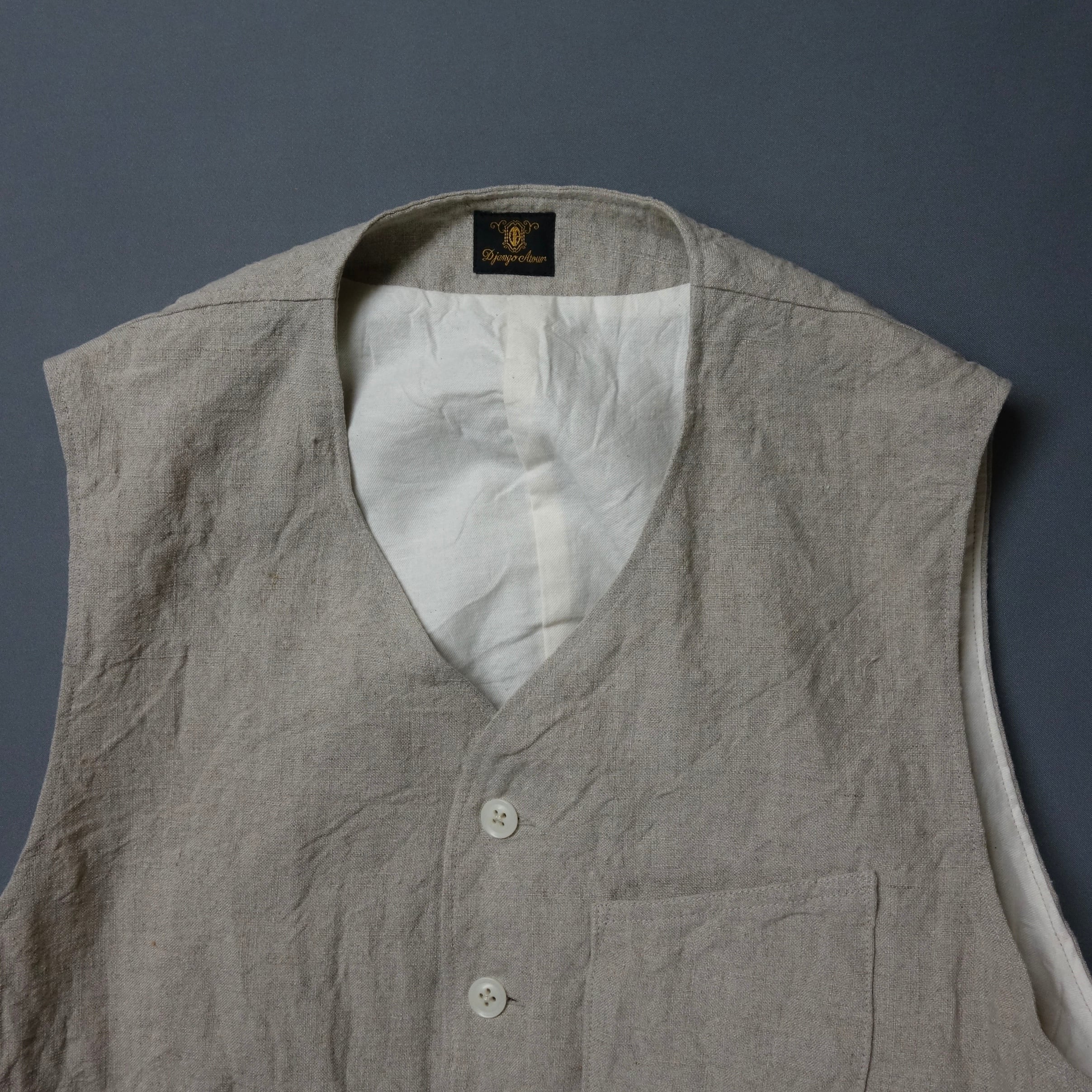 da classic belgium-linen vest / belgium-ecru | ATELIER GARDENIA