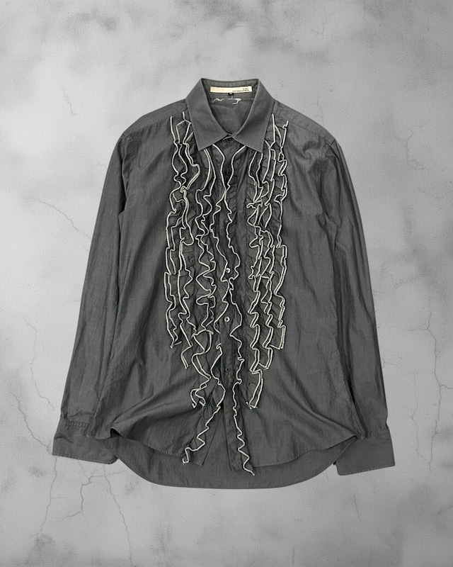 D/him. Raw-Edge Raw-Stitch Ruffle Shirt 日本製