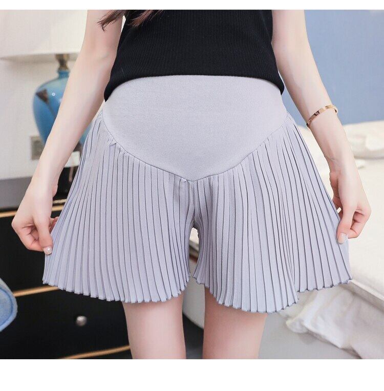 【新作】【送料無料】 マタニティパンツ妊婦ショーツワイドレッグパンツプリーツルーズラージサイズサマーウェアショーツ妊婦 大きめサイズ 夏物 ブルマー ワイドパンツ AL expec34871587810