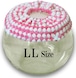 【LLサイズ】ピンク×ホワイト　チンチラ　デグー　砂浴び容器　飛び散り防止　ブラッシング効果  Chinchilla's glass ball for dust bath [LLsize] fluffy ring is [ pink×white color] .