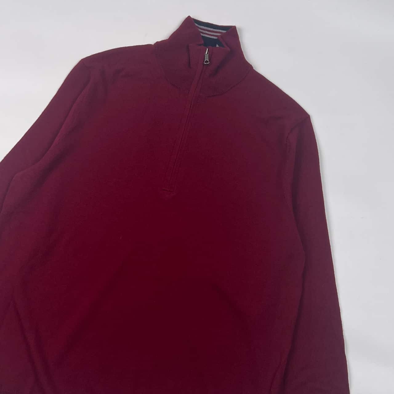 新品 タグ付き Brooks Brothers ブルックスブラザーズ ハイネック  ハーフジップ ニット セーター XS/ワインレッド メンズ
