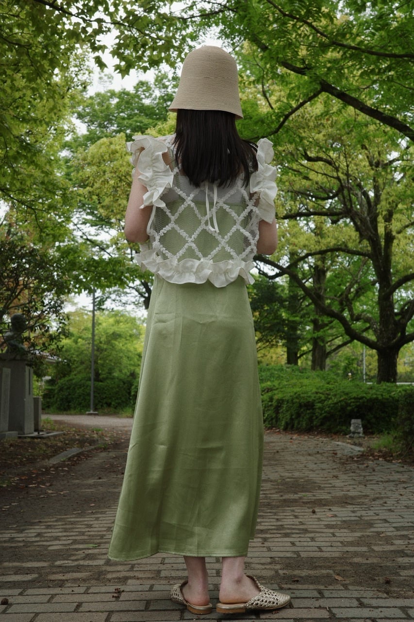 オシリス osrs フリル付きチェック柄タンクトップ SEA DRESS（シードレス） 水着 チェック柄フリルタンクトップビキニ