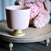 MUMCA 丸谷牧子 作 脚付ゴブレット 大 金彩 ピンク Goblet Pink  (1 個)/ 2104400000610 Pink Goblet with Gold Foot