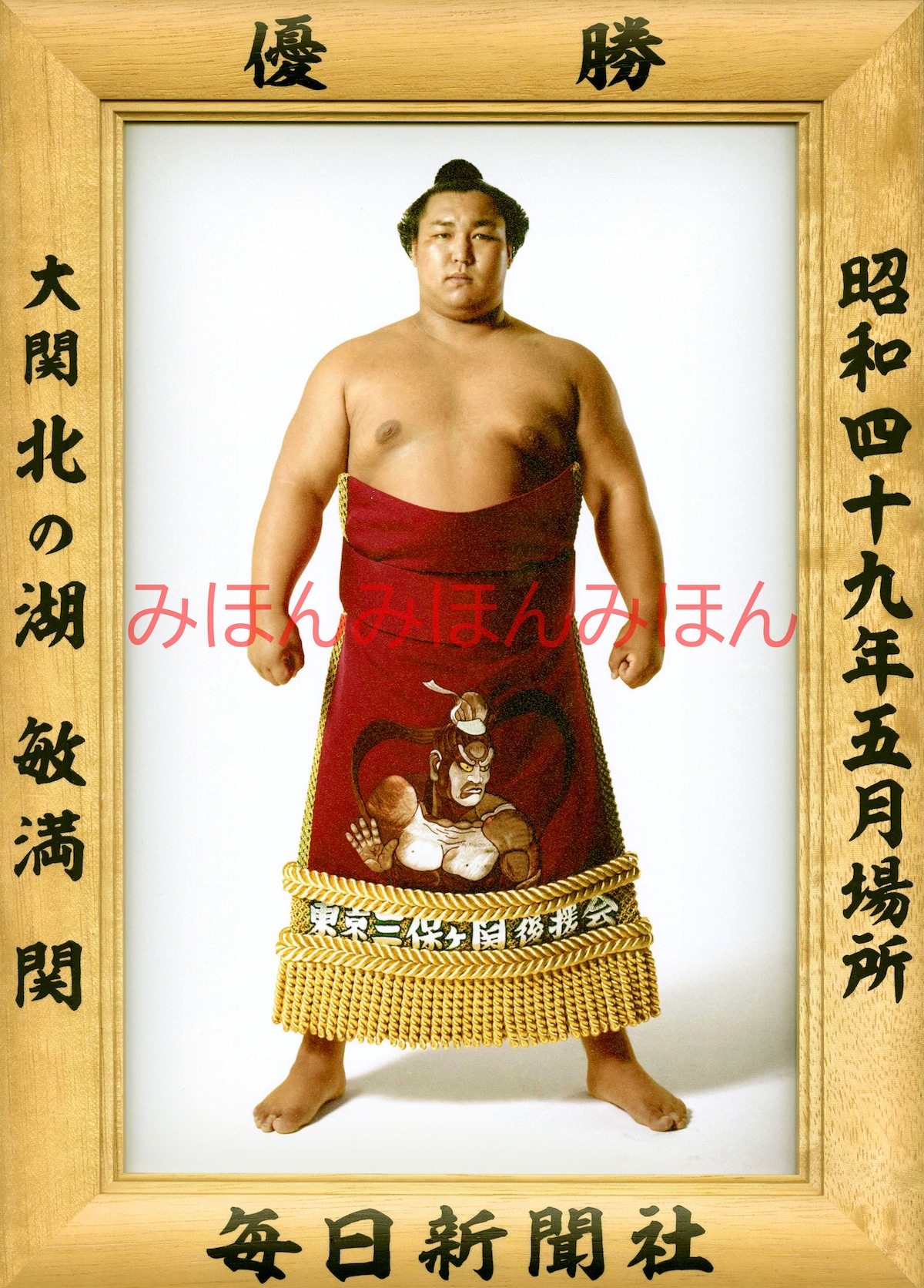 昭和49年5月場所優勝 大関 北の湖敏満関(2回目の優勝) | 大相撲まいにち部屋(大相撲優勝ミニ額販売公式サイト)