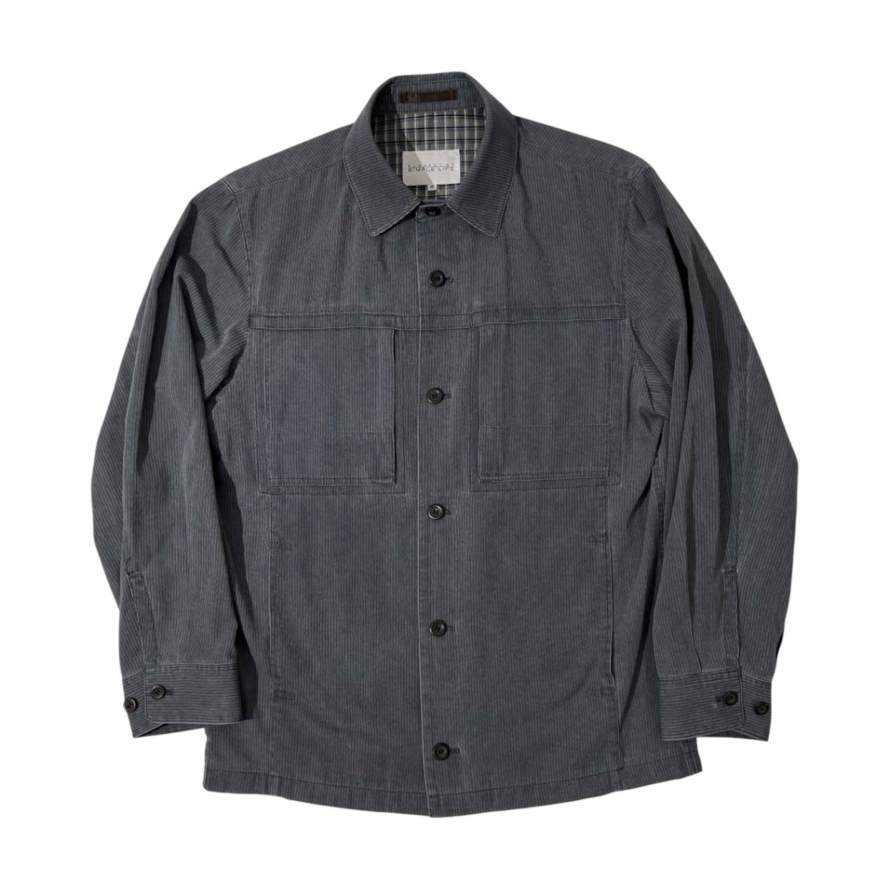 SIMPLE LIFE シンプルライフ ELEMENT ストライプ ライト ジャケット M /メンズ/レナウン/ネイビーグレー系/薄手