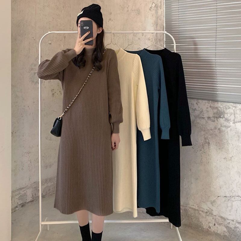 ニットドレス オータムウィンタースカート ルーズセーター ロング 秋物 冬物 YY-ファッション54909382069