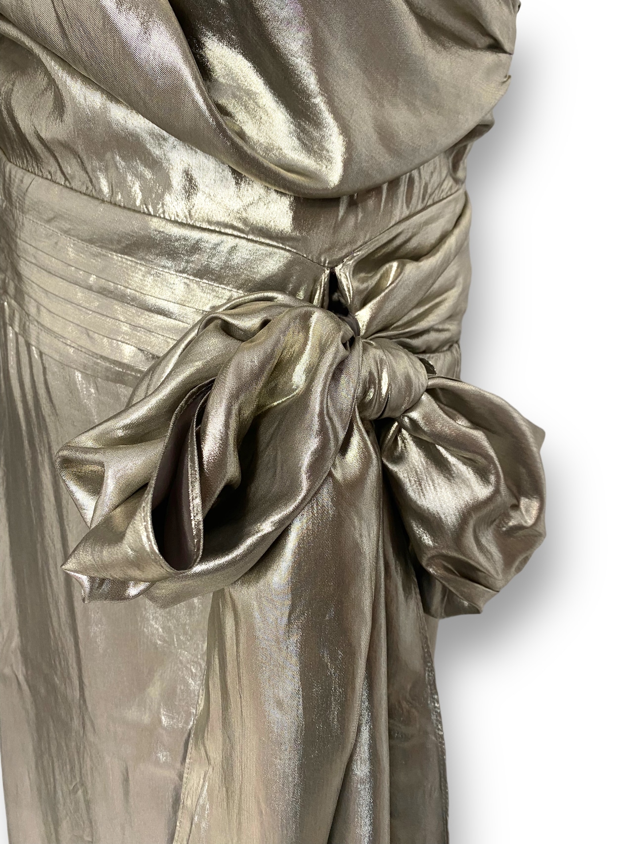 Metallic holder neck dress