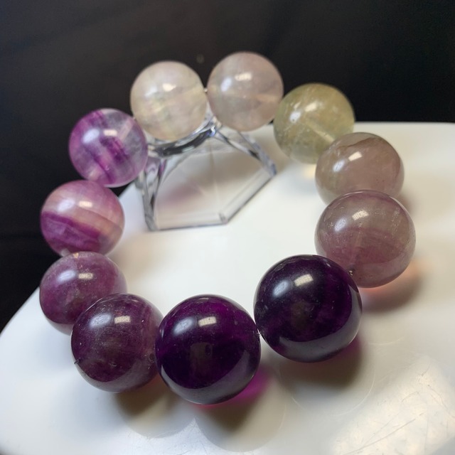 希少な大玉♪パープルグラデーションフローライト ブレスレット