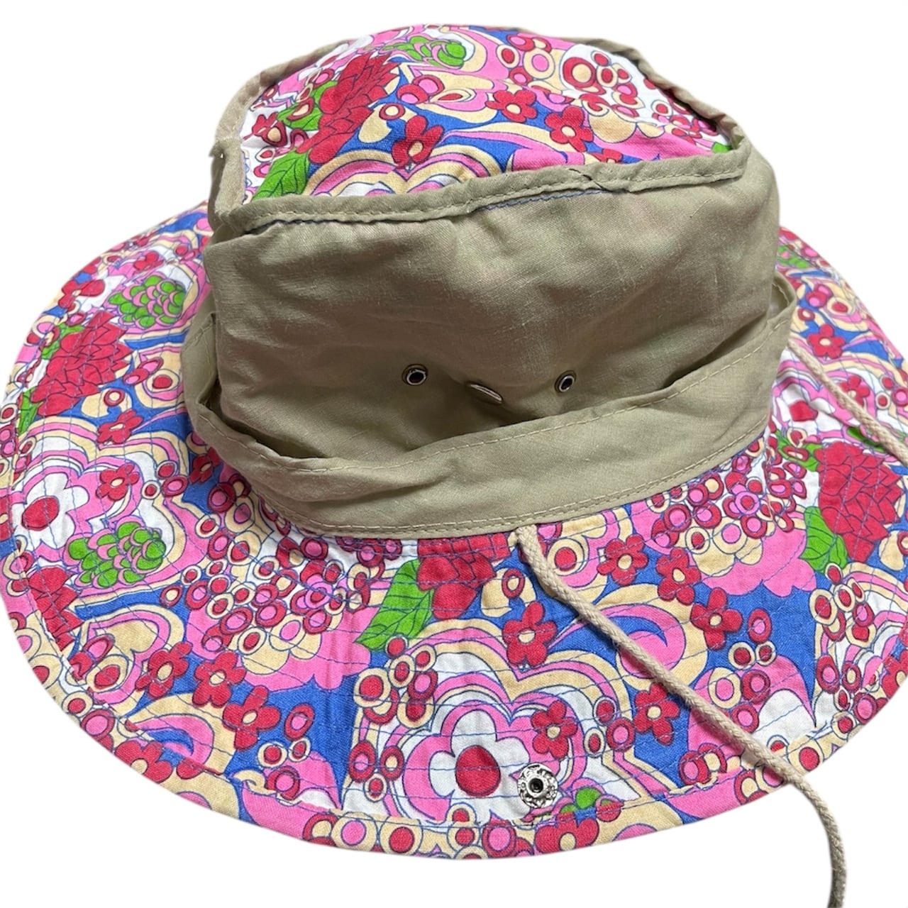VINTAGE 1960s–70s サイケ ヒッピー 帽子 Psychedelic Flower Power