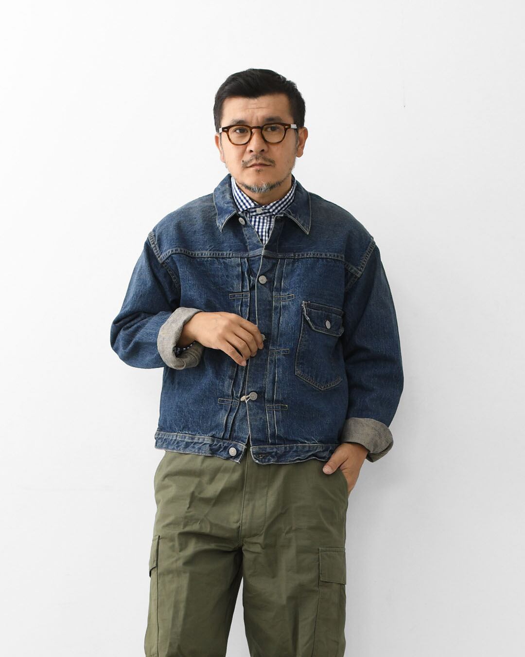 orslow [オアスロウ] TYPE1 40'S PLEATED FRONT BLOUSE USED WASH [03