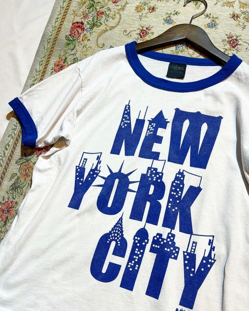 80's〜 "NEW YORK CITY" ringer T -shirts【L】