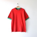 80S USA製 ヴィンテージ オールド ダブルネック レイヤード Tシャツ メンズL スポーツウェア 赤色 レッド アメリカ 古着 @BB0047