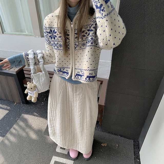 147cm〜　ミドル丈レトロパフスカート