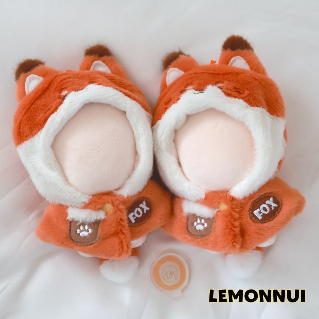 10cm 着せ替え ぬいぐるみ服 ちびぬい もこもこ キツネ 推し活 推し