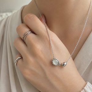 natural stone necklace ステンレスネックレス