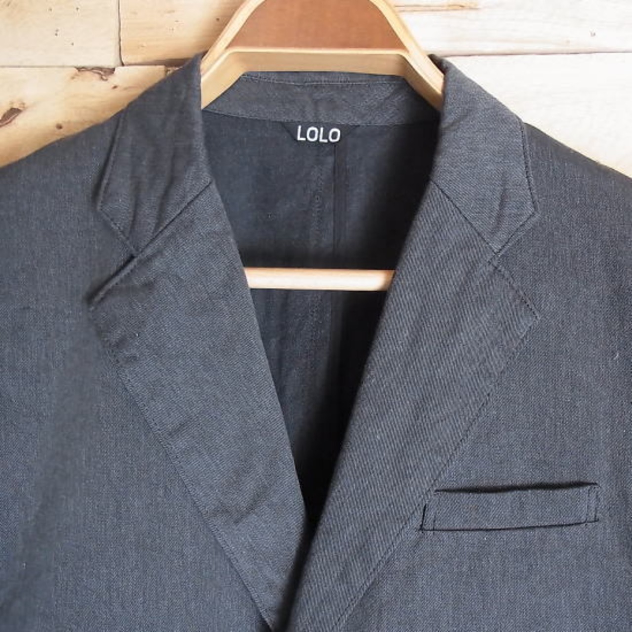 LOLO(ロロ)　トップコットン一枚仕立てジャケット　ブラック