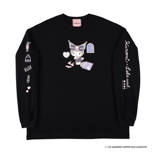 Lola wed. x Kuromi ロングスリーブTシャツ（Kuromi）[Black]