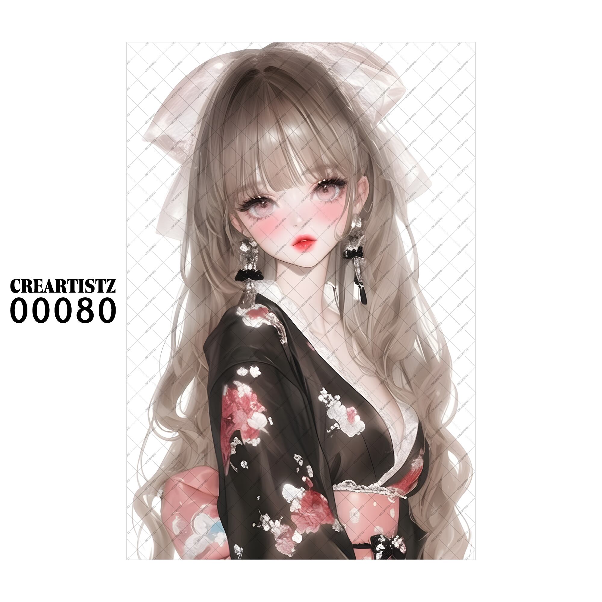 00080 ガール キュート オリジナル ペーパー/ステッカー 4枚セット CREARTISTZ