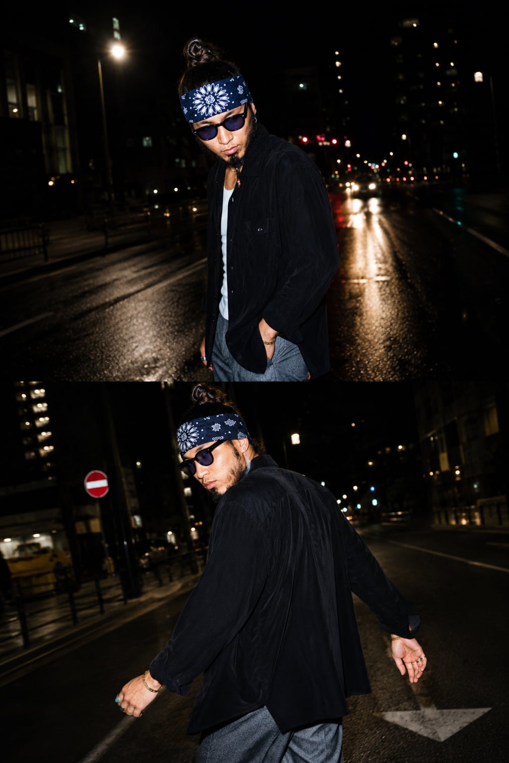 Rayon Mix Open Slit L/S Shirt - 102615250 | 【BIG MIKE / ビッグ
