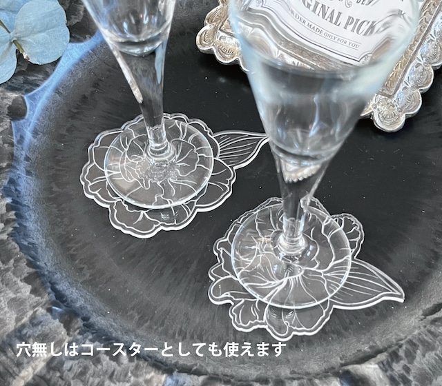 芍薬ミニプレートペアセット // NATURE(PEONY) 花・コースター・グラストッパー