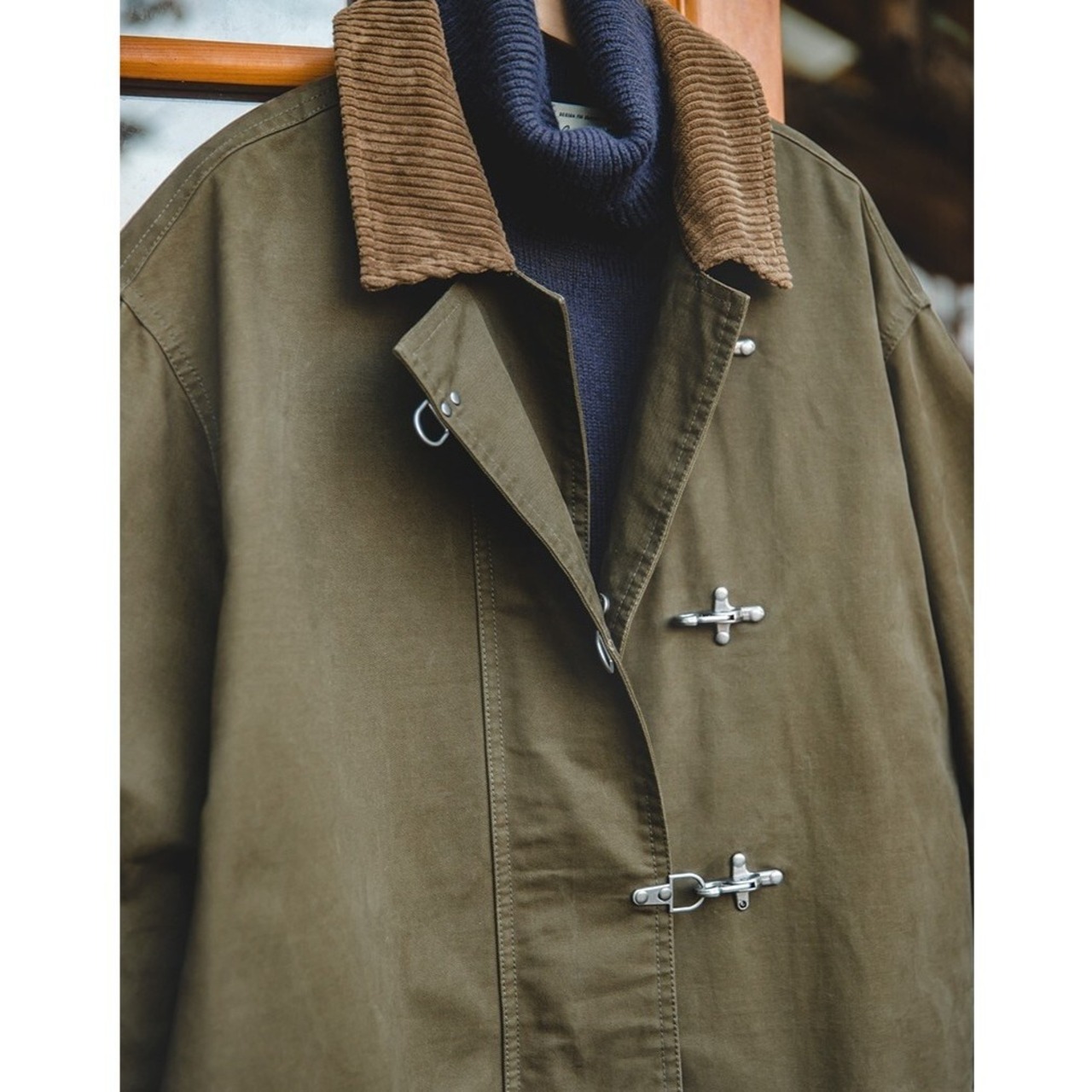 Amy Green Corduroy Collar Coat / アーミーグリーン コーデュロイ カラー コート