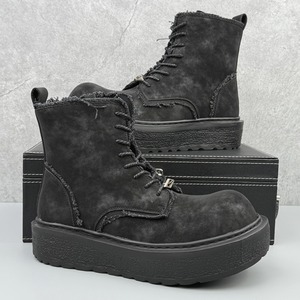 エイジングブラックレースアップブーツ（ruf_02776）