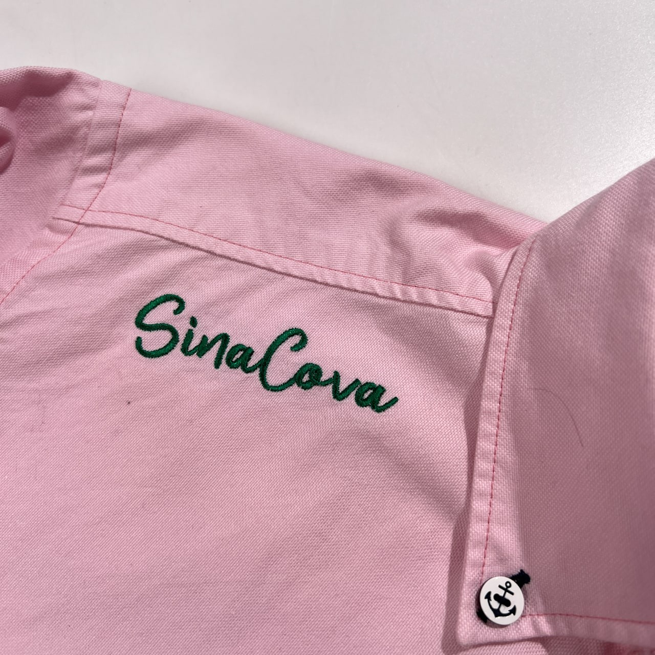 SINA COVA シナコバ チェック柄 エルボーパッチ オックスフォード 長袖シャツ サイズ L /ピンク/メンズ/日本製/マリン