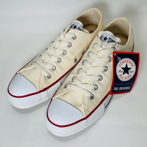 90's CONVERSE コンバース ALL STAR LOW オールスターロー キャンバススニーカー 生成り オフホワイト デッドストック NOS  US7 25.5cm USA製 箱付き 希少 ヴィンテージ BA-925 RM1294H | agito vintage powered by