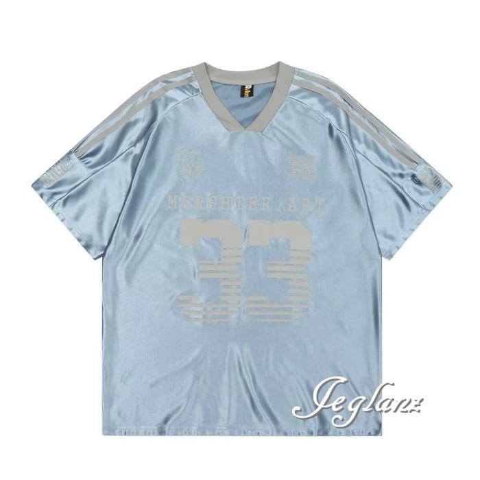 ライン スリーブ ロゴ Tシャツ ナンバー ロゴ ユニセックス (MC819)β