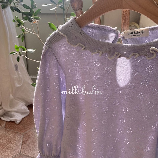 【即納】<milk balm>  Milk eyelet T