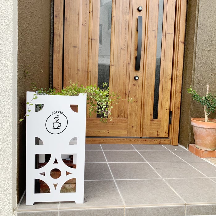 rihihane★送料無料★木製鉢カバー＋木製ゴミ箱② 花ブロックBOX Mサイズ アルミ製 看板 ゴミ箱 傘立て 植木鉢カバー