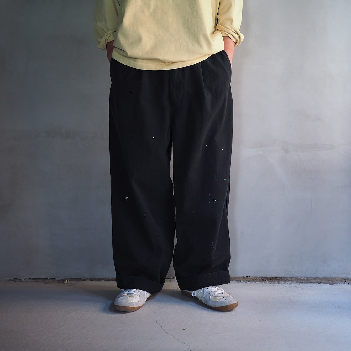 YOKO SAKAMOTO WORK TROUSERS FADE BLACK | PAY ID
