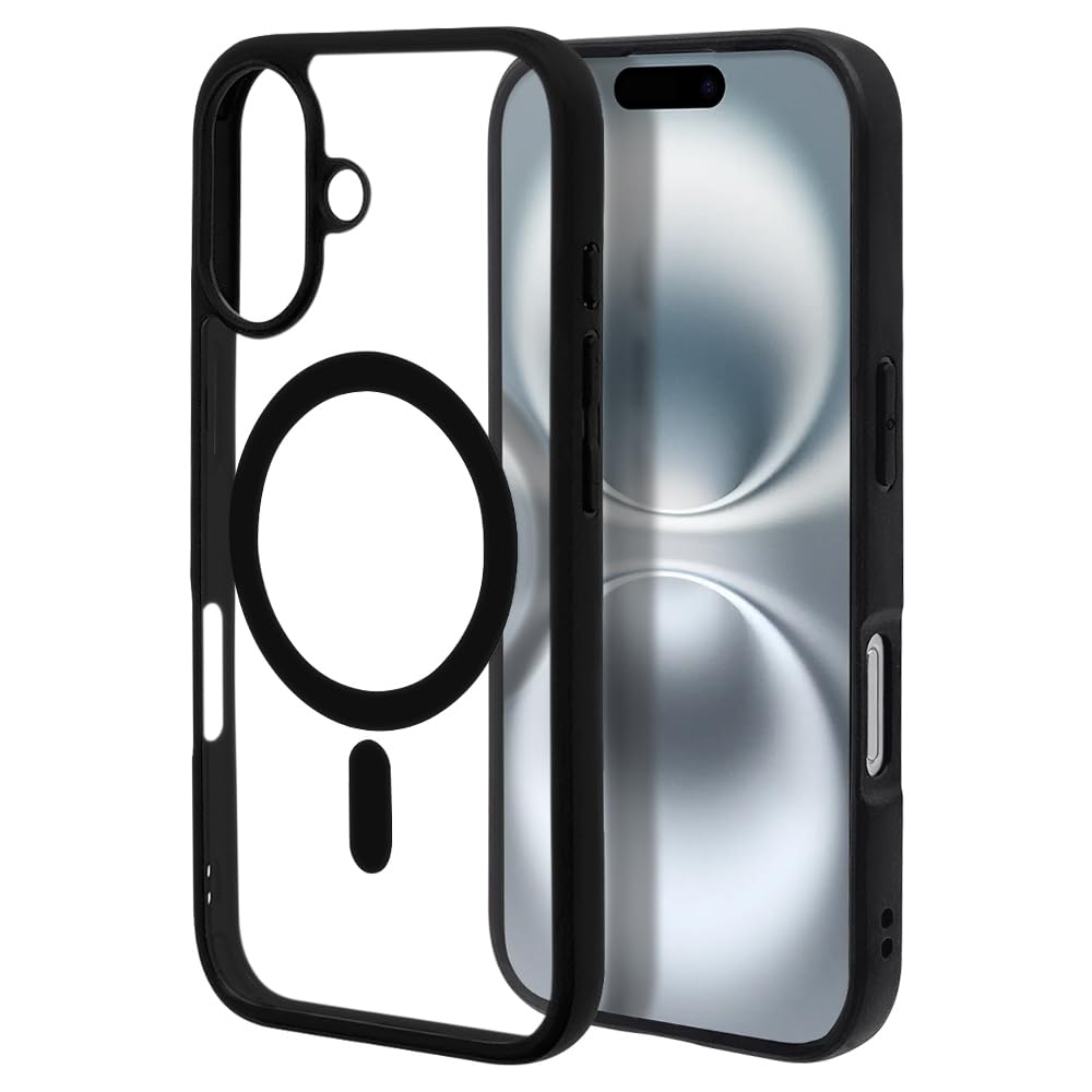 ラスタバナナ ケース カバー iPhone16 専用 ハイブリッド 耐衝撃吸収 MagSafe対応 RHINOX MIL規格 BK×CL 8119IP461HAMBK