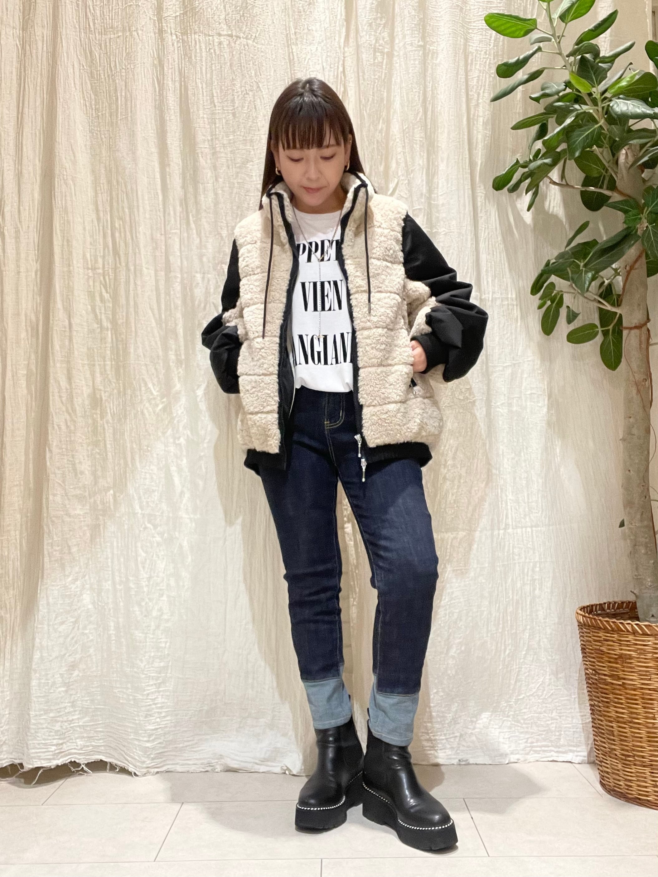 ミンクライクファー フーディドロスト ミドルコート eimee law