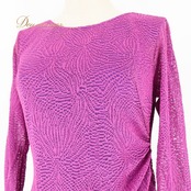 社交ダンス 衣装 in the MOOD インザムード ドレス ワンピース パープル系 紫 長袖 上品 伸縮 ストレッチ 柄 模様 かわいい ダンス衣装 イベント ステージ パーティー 練習 レッスン ピンク系
