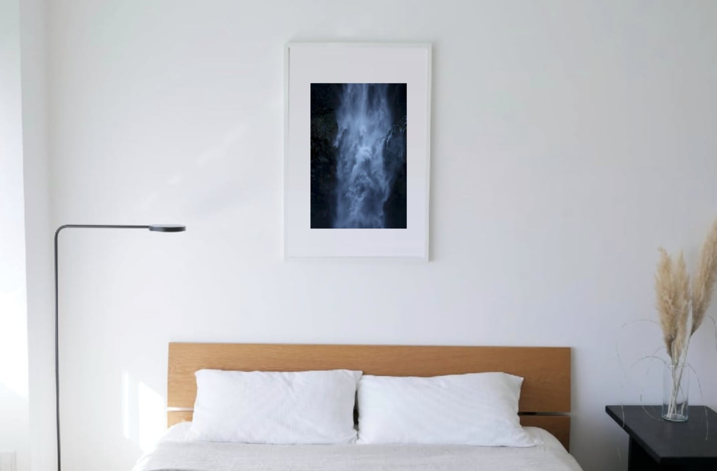 Waterfall #3 white wooden frame 63cm×93cm付き ( LL )