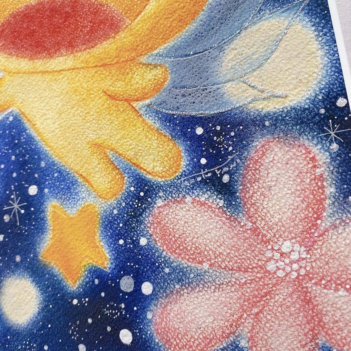 ねこの絵 癒し ホスピタルアート ヒーリング パステル画 ギフト 歓迎