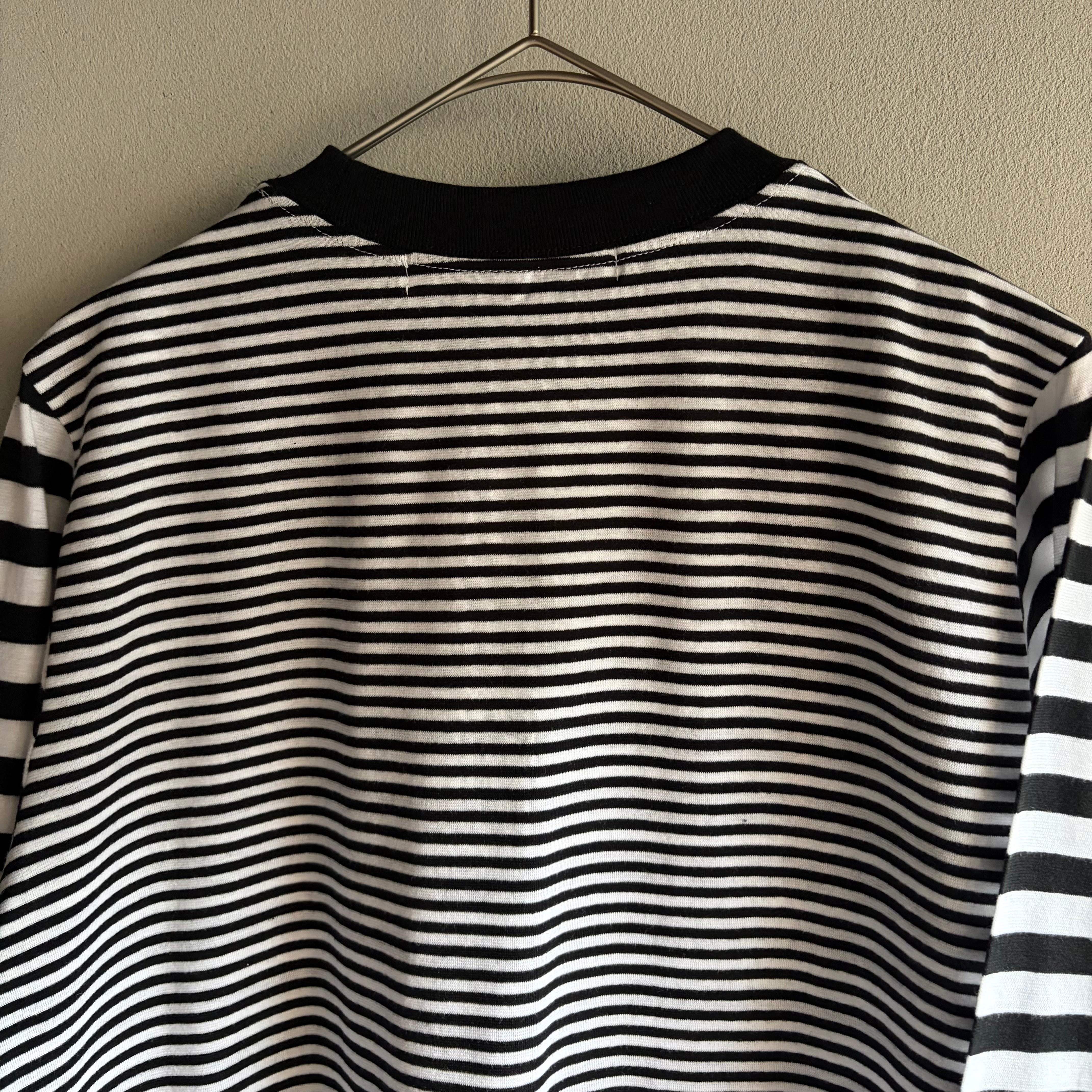 R&D.M.Co-/OLDMAN'S TAILOR GAUZE BORDER PULLOVER SHIRT／ガーゼ