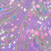 半巾帯 ❤︎［Flower shower］ピーコック柄×マーブル×ドット