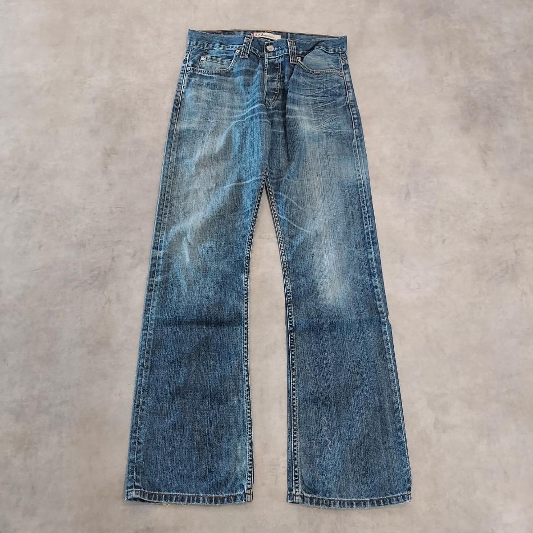 リーバイス512 W32 フレア ヒゲ 青 古着 00s Y2K 22182