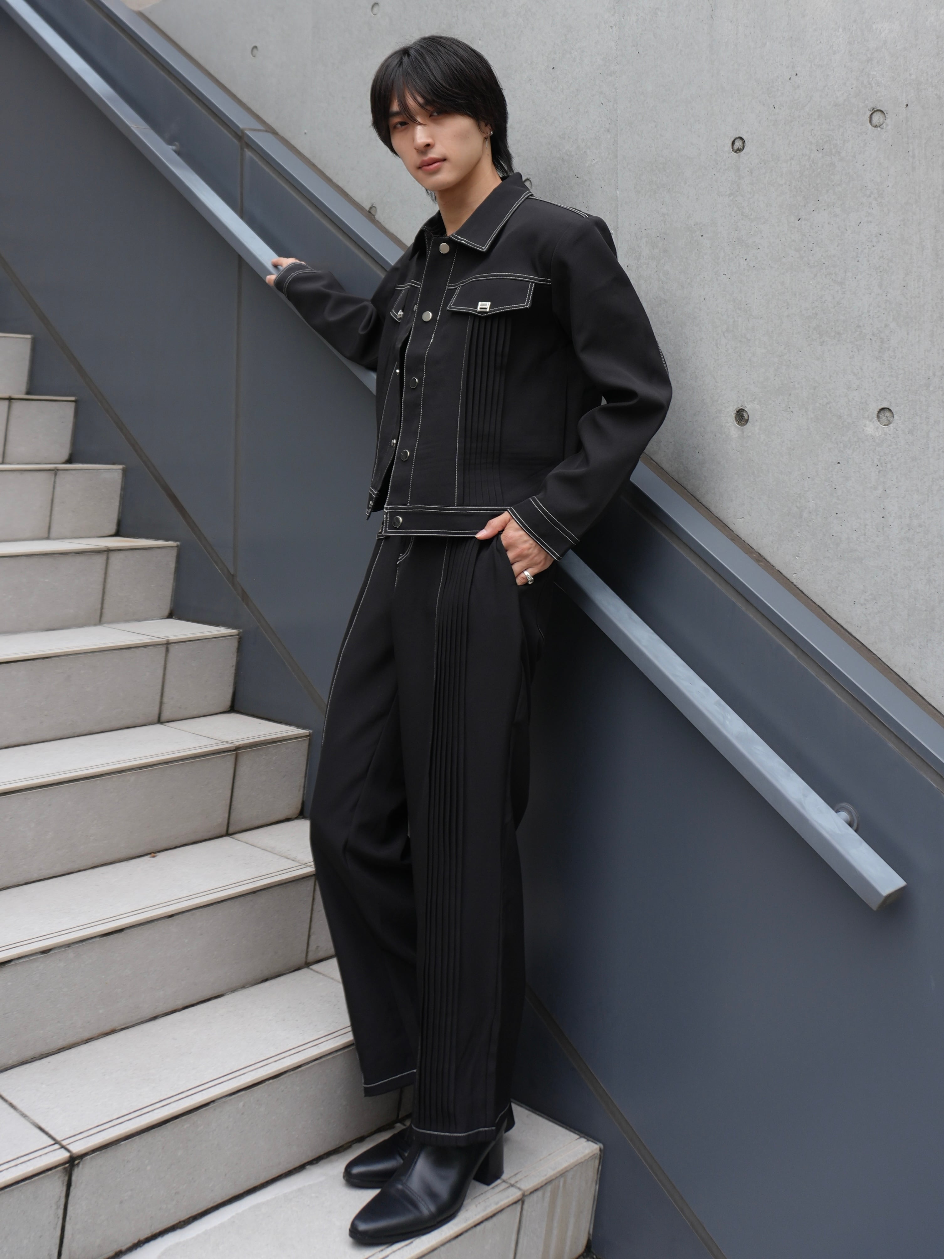 ALUDE セットアップ　白 ALUDE SELECT】short double line setup(2color) | 【ALUDE】韓国