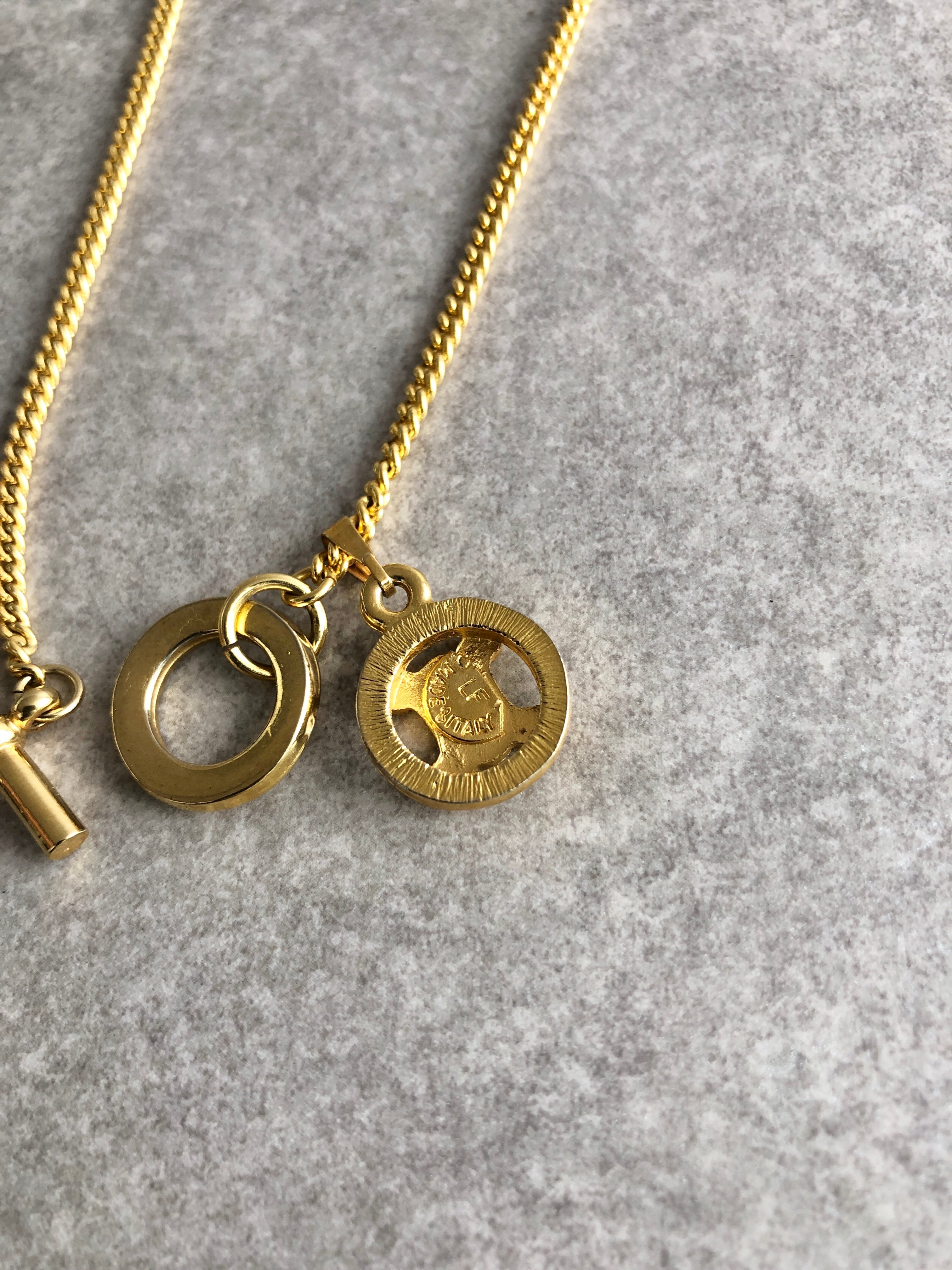 セリーヌゴールド ネックレス トリオン ヴィンテージ CELINE セリーヌ ネックレス ゴールド マンテル トリオンフ 2WAY