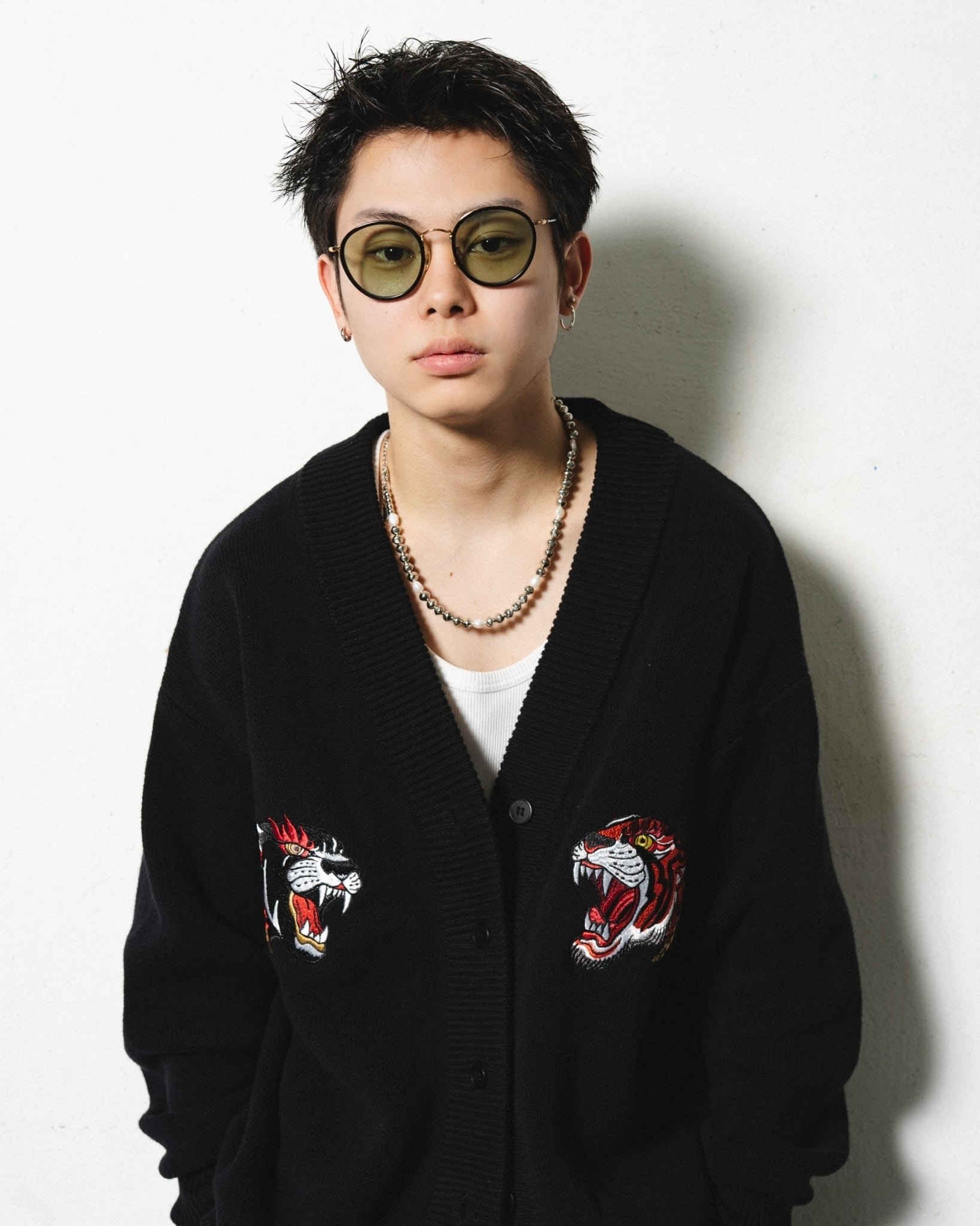 数量限定商品】TIGER KNIT cardigan（black） | チュウカタベタイ