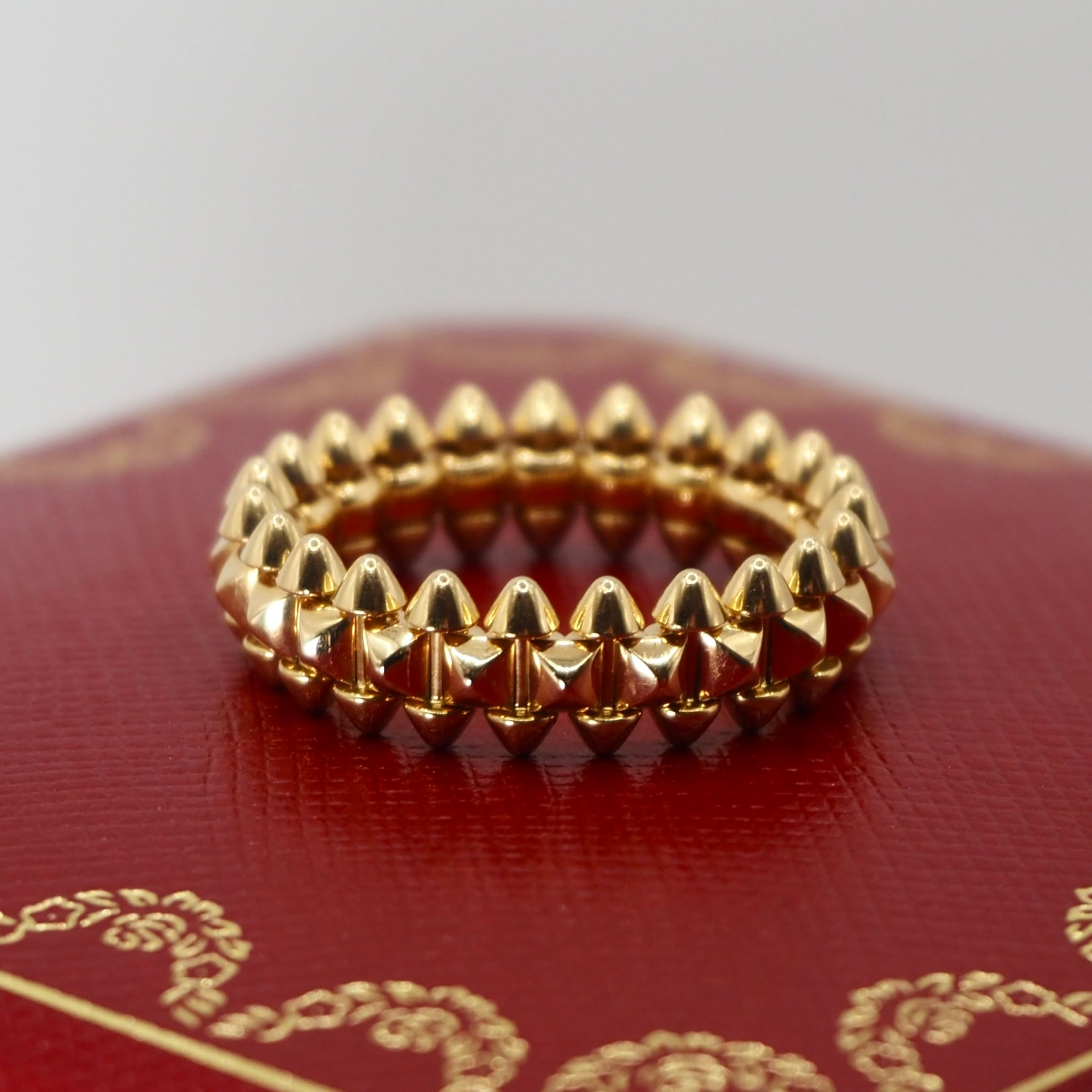 Cartier 約15号 クラッシュ リング K18 イエローゴールド カルティエ 付属品付き