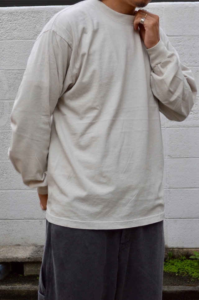 los angels apparel garment dye long sleeve T shirts 6.5oz ロサンゼルスアパレル ガーメントダイロンT CEMENT GRAY