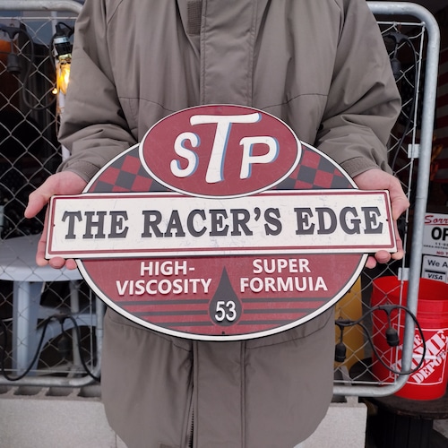 アンティークアメリカンエンボスサイン◆ビッグサイズ　STP◆ブリキ看板　ダイカット　ショップ